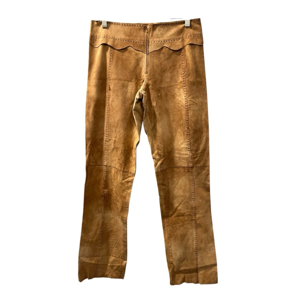Rizal Vintage NWOT Leather Feathers Made In France Pants Women's Size 40 Medium